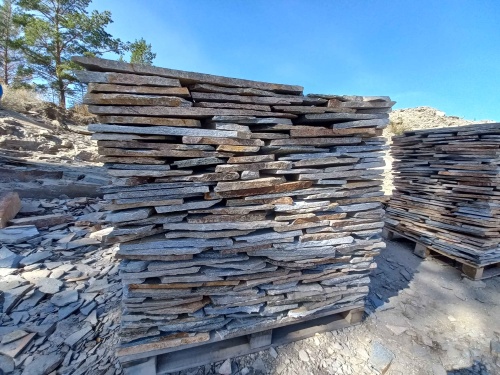 Плитняк златолит серебристый для фасада купить в Хотьково