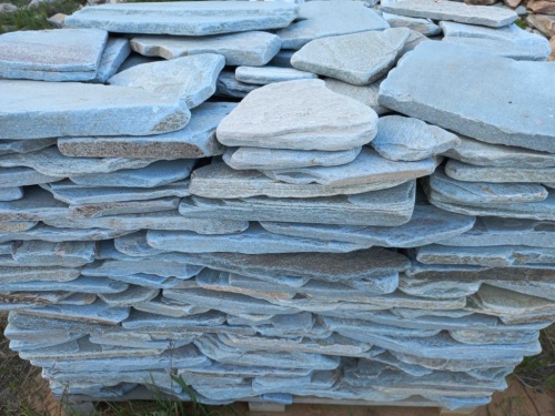 Плитняк златолит зелёный галтованный для цоколя купить в Хотьково